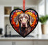 Weimaraner Stained Glass Effect Heart Suncatcher